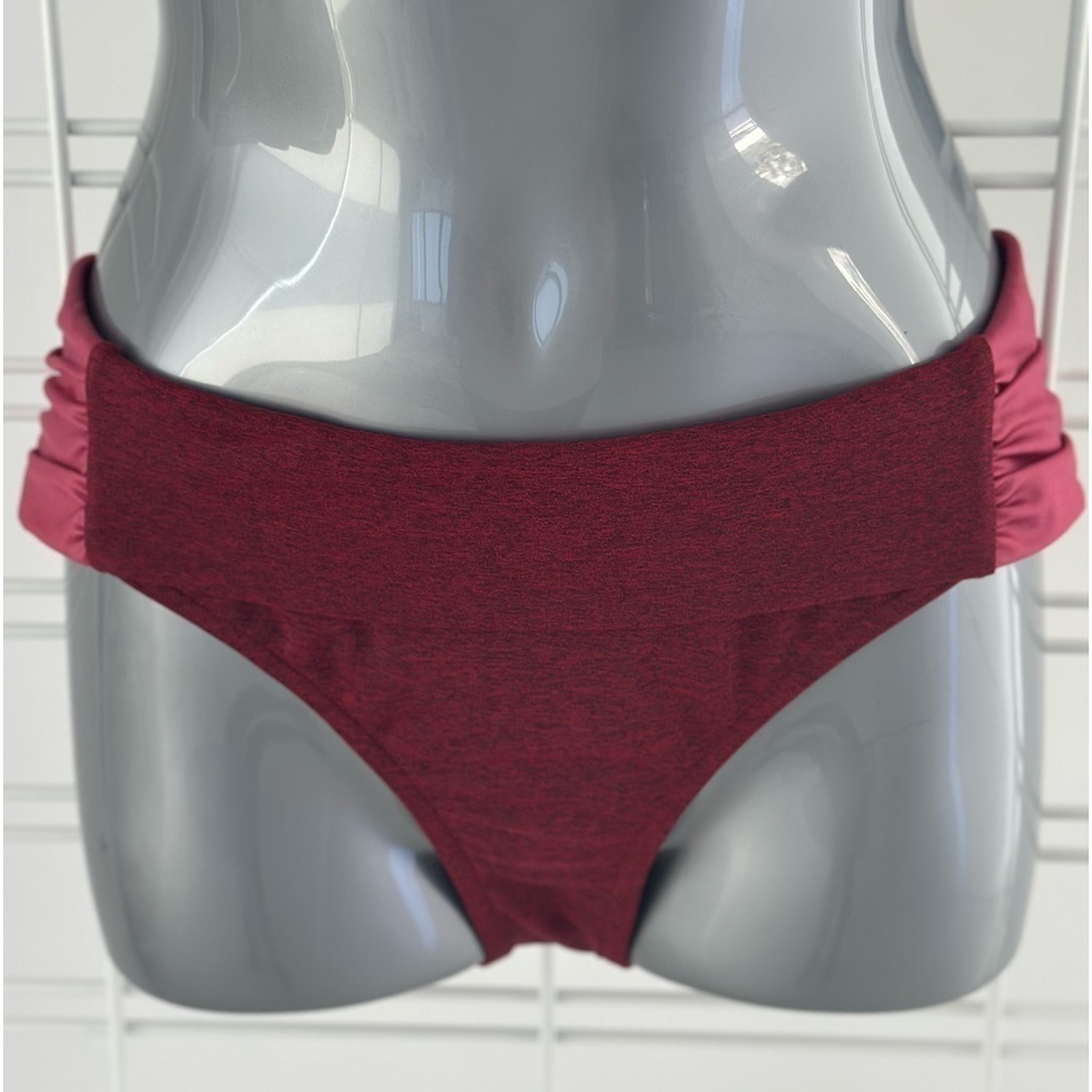 prAna Sirra Swimsuit Bikini Bottom in crimson color, size S. NWT